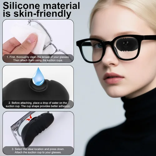 Miniatura 5 de Parche para ojos, diseño de contorno de ojos 3D, de silicona, lavable, con diseño de ventosa, para todos los anteojos, adultos y niños