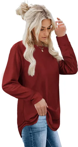Miniatura 3 de Dofaoo - Sudaderas para mujeres, con cuello redondo, camisetas de manga larga, camisetas largas para usar con leggings