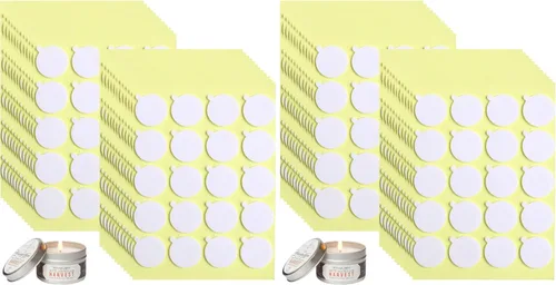 Miniatura 21 de Kit de 240 piezas de fabricación de velas, calcomanías de mecha de vela, suministros para hacer velas, calcomanías de doble cara con la pequeña