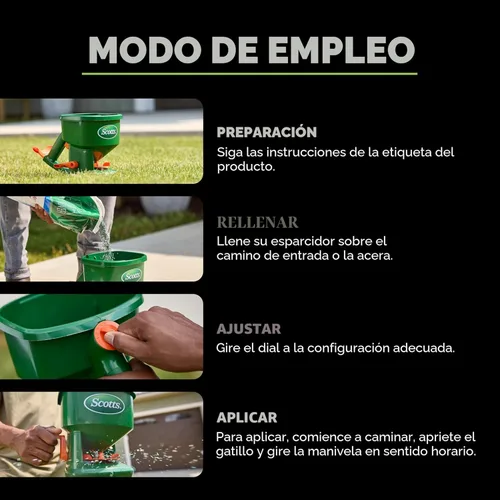Miniatura 7 de Scotts Whirl - Esparcidor manual para semillas de césped, fertilizante, sal, derretimiento del hielo, esparcidor de mano con capacidad para hasta