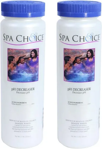 SpaChoice Paquete de 2 reductores de pH prémium de 1.5 libras para bañera de hidromasaje, 100% bisulfato de sodio, fabricado en Estados Unidos