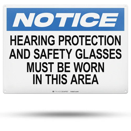Miniatura 14 de TRADESAFE Letrero de protección ocular requerida de PPE – Letrero de pared, letrero de seguridad de aluminio de instalación rápida, reflector