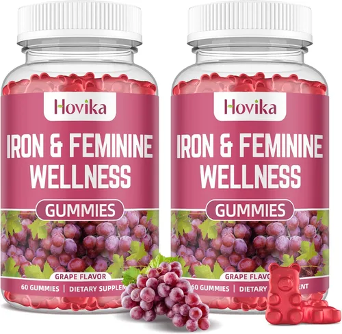 Miniatura 7 de Gomitas de equilibrio de hierro y hormonas para mujeres, suplemento de hierro de 40 mg de anemia con multivitamínico para mujeres, zinc, selenio