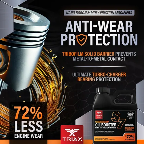 Miniatura 3 de Triax Max Oil Booster S7, limpiador de lodos de motor, refuerzo TBN, modificador de fricción, estabilizador de viscosidad, inhibidor de oxidación