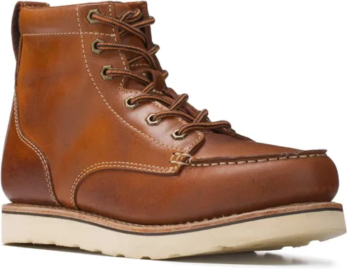 Miniatura 6 de Golden Fox Botas de trabajo de 6 pulgadas para hombre, con cuña y puntera tipo mocasín, cómodas para la construcción Brun-M6