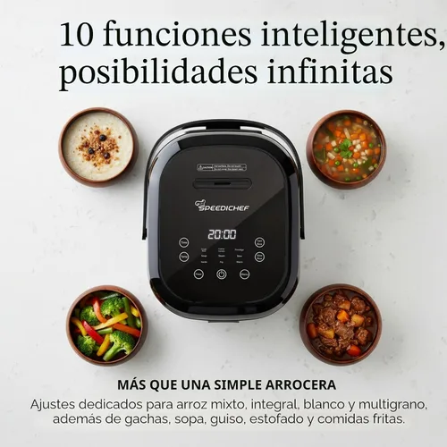 Miniatura 3 de Arrocera de 10 tazas con cesta de vapor, arrocera inteligente con olla interior antiadherente fácil de limpiar, temporizador de retraso y ajustes