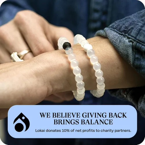 Miniatura 5 de Lokai Beaded Bracelets for Women & Men, Classic Clear Style - Mental Health Awareness Bracelet Encourages Mental Wellness Slides-On for Comfortable