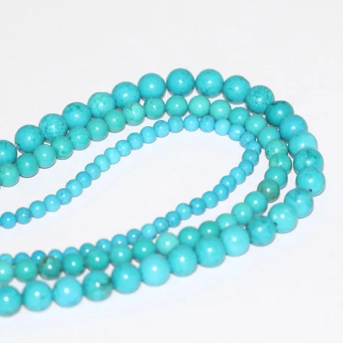 Miniatura 5 de Adabele 95 cuentas redondas sueltas de color turquesa azul estabilizado natural de 0.157 in (0.16 pulgadas) para hacer joyas y manualidades GR-A4