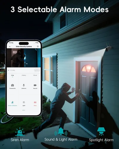Miniatura 5 de ZUMIMALL Cámaras de seguridad solares inalámbricas para exteriores, cámara 2K para seguridad del hogar, puerta delantera, patio y garaje, sin Blanco