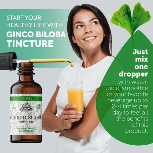 Miniatura 4 de Tintura de ginkgo biloba extracto orgánico de ginkgo biloba (Ginkgo Biloba) Suplemento de hierbas de hojas secas de 2 onzas