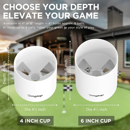 Miniatura 7 de KINGTOP - Copa de hoyo de golf – Cumple con las regulaciones PGA/USGA, accesorios de golf para práctica de putting green en el patio trasero, Copa