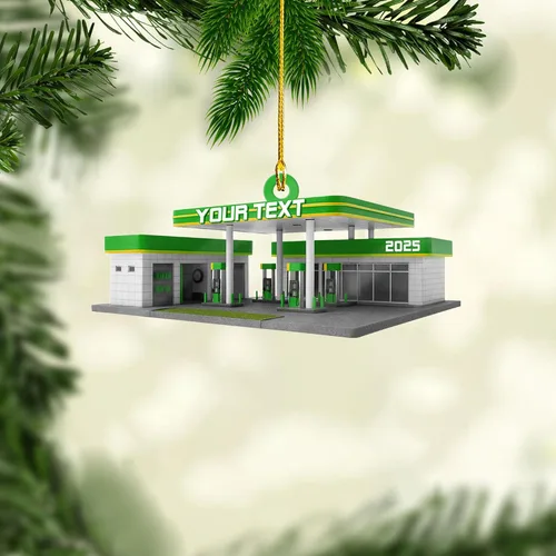 Miniatura 20 de Adorno de Navidad personalizado con bomba de gas, decoración retro personalizada para árbol de vacaciones, recuerdo único para trabajadores