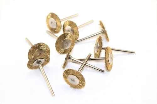 Miniatura 15 de TMAX 10 piezas de cerdas de latón de 1/2 pulgada de taza de alambre de cepillo de rueda con vástago de 1/8 pulgadas para Dremel y otras herramientas
