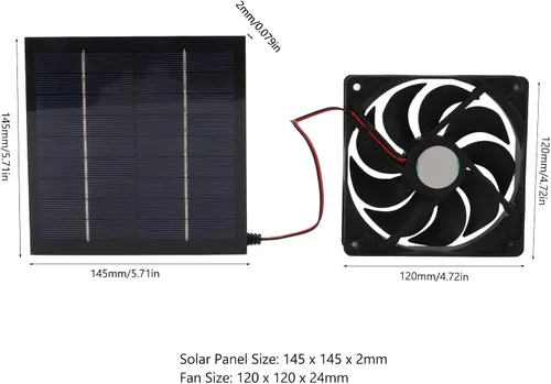 Miniatura 8 de Kit de ventilador de panel solar, mini ventilador de panel solar de 100 W, ventilador de techo alimentado por energía solar para RV, yate