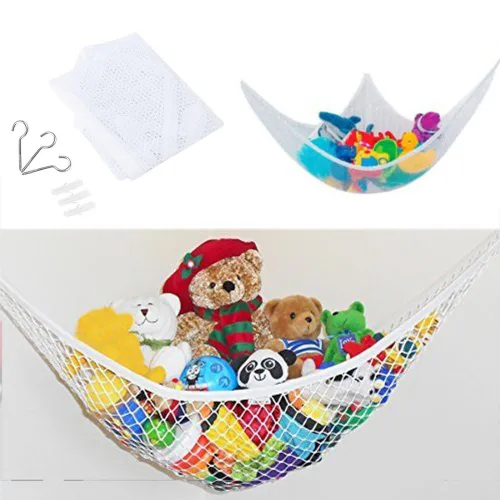 PayPie Hamaca de juguete, organizador de juguetes, hamaca de almacenamiento, red de almacenamiento ultraligera grande para osos de peluche, pelotas,