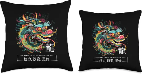 Miniatura 3 de Chinese New Year Of The Dragon 2024 Zodiac NS Dragon Zodiac Lunar Chinese New Year 2024 - Almohada de 16 x 16 pulgadas, multicolor