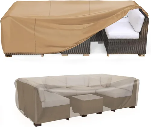 Miniatura 9 de Mrrihand Funda para Juego de Muebles de Patio Impermeable, Funda para Juego de Sofá Seccional de Exterior de Servicio Pesado 600D Funda para Juego