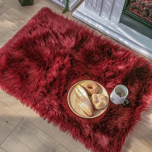 Miniatura 166 de Ashler Home Deco - Tapete de pelo sintético de oveja, mullido, suave, de 2 x 3 pies, lavable a máquina, dormitorio, habitación de los niños, sala