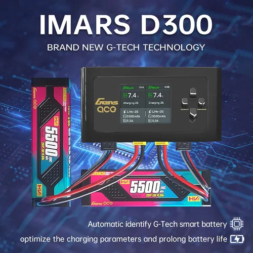 Miniatura 5 de Lipo Cargador de batería, cargador Gens Ace IMARS D300 G-Tech Series Smart Dual Lipo Balance Charger AC 300W DC 700W (350W* 2) 16A RC Cargador