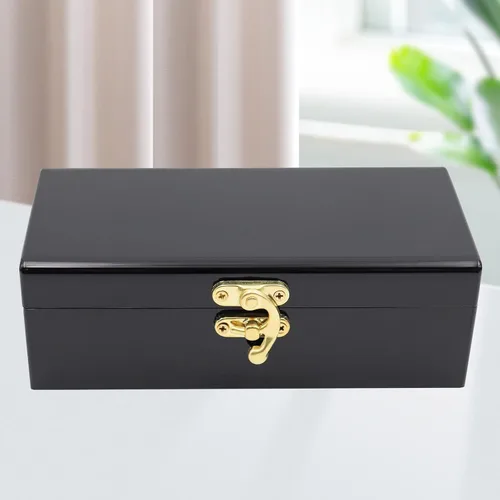 Miniatura 2 de Caja de Dinero de Acrílico con Cerradura en Negro, Portamonedas, Organizador de Efectivo, Bandeja de Monedas de Una Fila, Caja de Almacenamiento