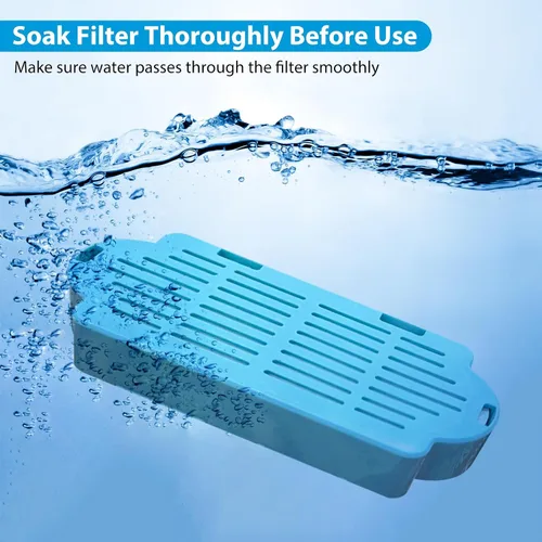 Miniatura 3 de Tomxcute Filtros de fuente de agua para gatos, paquete de 6 filtros de repuesto y 2 esponjas para fuente tomxcute de 3.2L/108 onzas y 4L/135 onzas