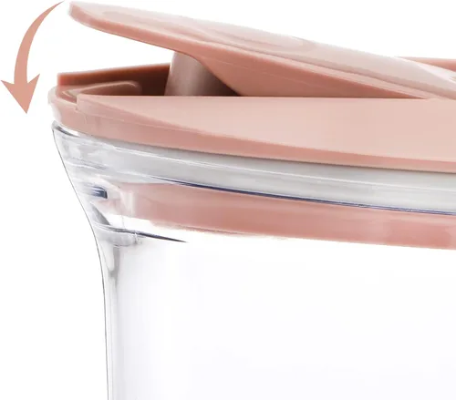 Miniatura 5 de Coloch - Paquete de 2 jarras de agua de plástico de 2 cuartos de galón con tapa abatible, recipiente de agua delgado transparente de medio galón