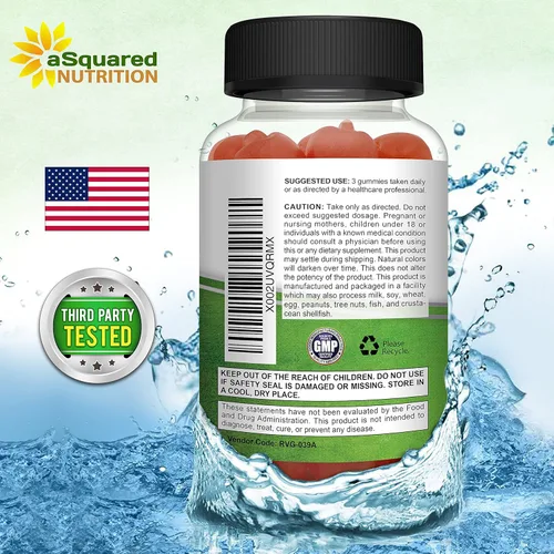 Miniatura 7 de aSquared Nutrition Gomitas de vinagre de sidra de manzana - 1500mg con la madre - 90 gomitas ACV con vitamina B6 y B12, ácido fólico - Suplemento