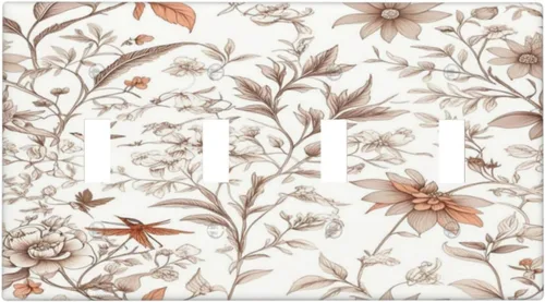 Miniatura 107 de Cubiertas Decorativas para Tomacorrientes Boho Floral Beige Flor y Hoja Botánico 1 Gang Interruptor de Luz Dúplex Placa Cubierta Placas de Boho