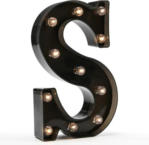 Miniatura 8 de Oycbuzo - Letras con iluminación Led, letras del alfabeto, color negro, para decoración de bares, festivales, cumpleaños, bodas