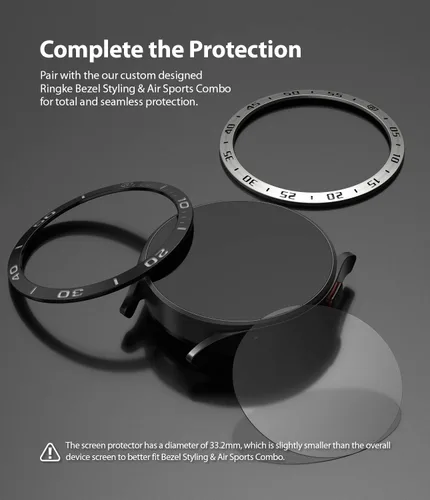 Miniatura 4 de Ringke Vidrio para bisel [4 unidades] Compatible con Samsung Galaxy Watch 4 Protector de pantalla (1.575 pulgadas), vidrio templado, dureza 9H