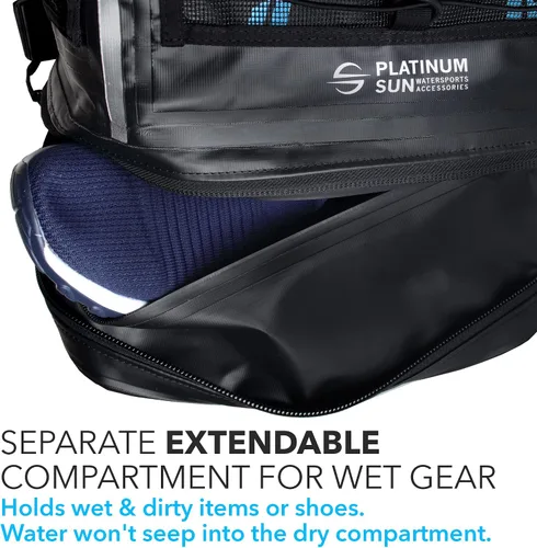 Miniatura 8 de Platinum Sun Dry Bag - Mochila impermeable de 40 L, resistente bolsa de playa enrollable con compartimento para cosas sucias para viajes