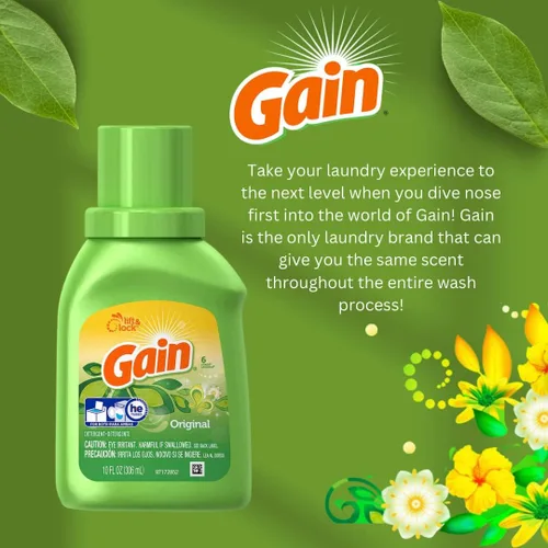 Miniatura 3 de Gain Detergente líquido, aroma original, 10 onzas