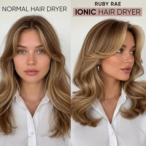 Miniatura 5 de RUBY RAE Secador de pelo Ionic de 2000 W, secador profesional de doble voltaje con difusor, diseño ligero, secado rápido, tecnología de bajo ruido