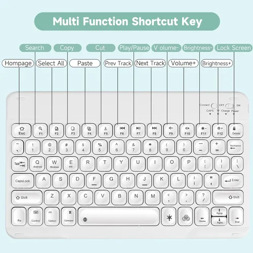 Miniatura 7 de Funda de teclado para iPad Pro11 "1ª/2ª/3ª/4ª generación con soporte para lápices, compatible con iPad Air4/Air5/Air de 11 pulgadas M2, teclado
