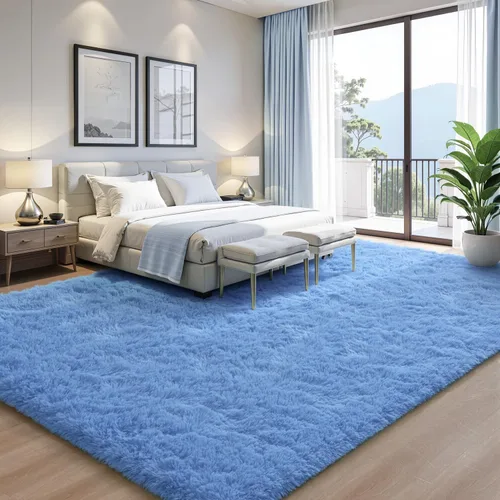 Miniatura 138 de EVOIONOS - Alfombra redonda gris para dormitorio, 5x5 pies; alfombras circulares suaves y esponjosas para sala de estar, alfombras de felpa peludas