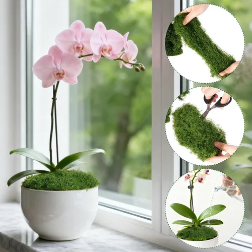 Miniatura 4 de jiebor Musgo artificial verde falso de 7 onzas para manualidades, plantas en maceta, jardín de hadas, hogar, boda, fiesta, centros de mesa