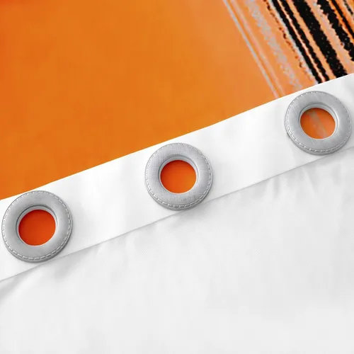 Miniatura 5 de jejeloiu Cortinas naranjas y negras para dormitorio, sala de estar (2 paneles, 52 x 63 pulgadas) Arte moderno 30%-50% cortinas opacas para niños