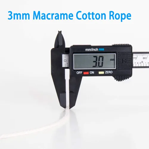 Miniatura 5 de Cuerda de macramé 3mm X 547 yardas sin teñir 100% algodón natural, cuerda de macramé de algodón trenzado de 4 hebras para colgantes de pared hechos