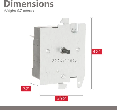 Miniatura 6 de Reemplazo Parts Master para temporizador de secadora GE/Hotpoint 234D2377P004 - Compatible con WE04X24550, GTD42GASJWW, GTD42GASJWW, XTD72E8SSTWS