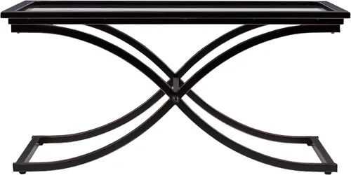 Miniatura 4 de SEI Furniture - Mesa de cóctel Vogue - Negro - Diseño transicional, vidrio negro y madera - Ideal para sala de estar, habitación familiar (CK9940)