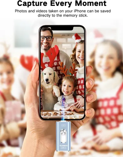 Miniatura 8 de Memoria Stick de 512 GB para iPhone Flash Drive, almacenamiento de teléfono para fotos y videos, copia de seguridad de archivos, compatible con Azul
