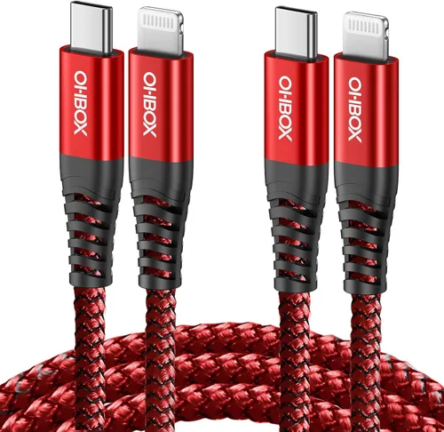 Miniatura 12 de ohbox Paquete de 2 cables USB-C a Lightning de 1 pie, cable de carga para iPhone tipo C con certificación MFi, carga rápida, compatible con iPhone