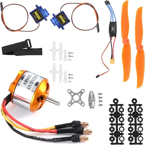 VGEBY Conjunto de accesorios de aeronaves de control remoto, RC 2212 KV2200 Motor 6035 Hélice Servo 30A ESC Set Motor sin escobillas y Esc Motor sin