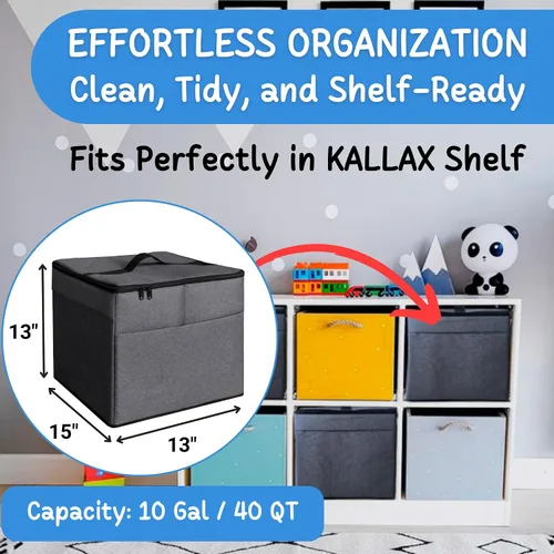 Miniatura 4 de Organizador de almacenamiento de juguetes XL con tapete de juego, bolsa de almacenamiento/caja para niños, niñas, guardería, sala de juegos, canasta