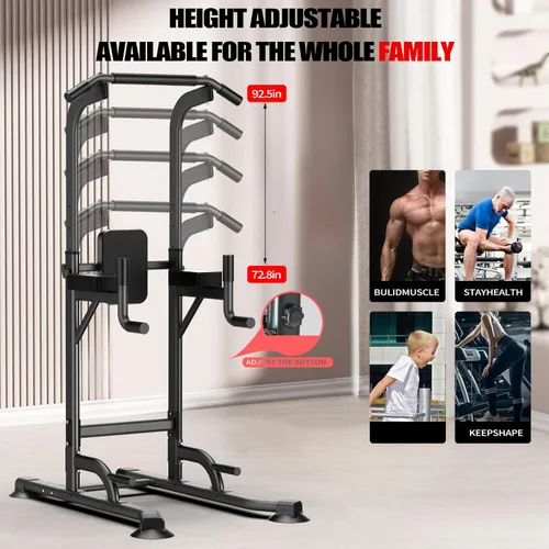 Miniatura 3 de K KiNGKANG Torre de Potencia Ajustable para Gimnasio en Casa - Estación Multifuncional de Dominadas y Fondos para Entrenamiento de Fuerza