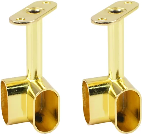 Miniatura 7 de INCREWAY 2 piezas de soporte de barra de armario ovalada de esquina 90 ° resistente accesorios de armario para ropa riel de ropa asiento para barra