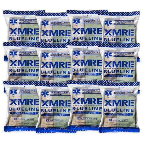 XMRE Blue Line MRE Meals Military 2022 a granel | MRE de grado militar | Para kits de supervivencia y artículos de preparación para huracanes |