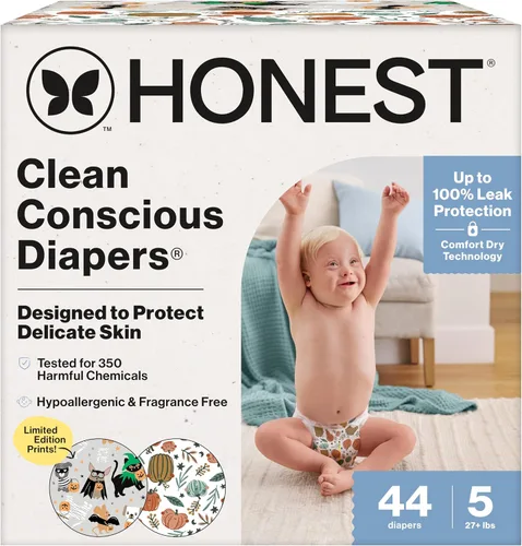 Miniatura 31 de The Honest Company Clean Conscious - Pañales para pieles delicadas, hasta un 100% a prueba de fugas, hipoalergénicos, sin fragancia, género neutro