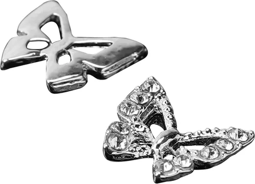 Miniatura 4 de Dijes para uñas de mariposa, 10 piezas de diamantes de imitación de plata 3D brillantes para uñas, diamantes de imitación acrílicos brillantes