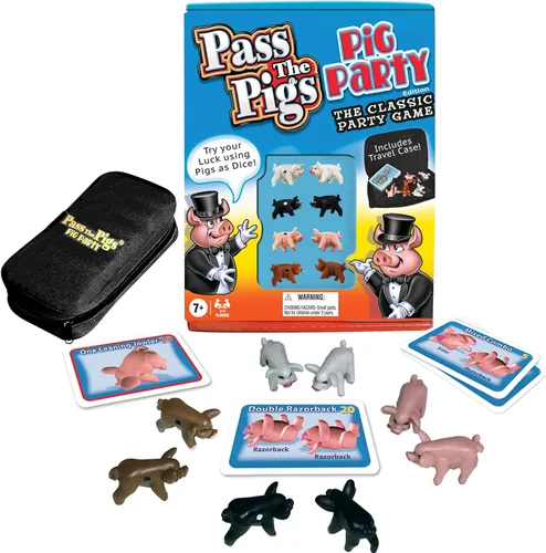 Miniatura 4 de Pass The Pigs: Edición Fiesta de Cerdos de Winning Moves Games USA, Prueba tu suerte usando cerdos como dados, hasta 4 jugadores pueden jugar ahora